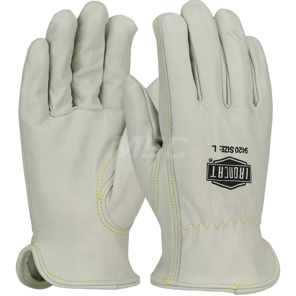 Welding Gloves: Size Large, Uncoated, Cowhide Leather, MIG Welding & TIG Welding Application