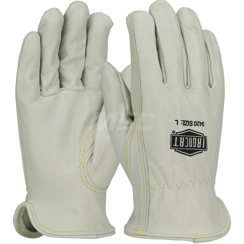Welding Gloves: Size Medium, Uncoated, Cowhide Leather, MIG Welding & TIG Welding Application