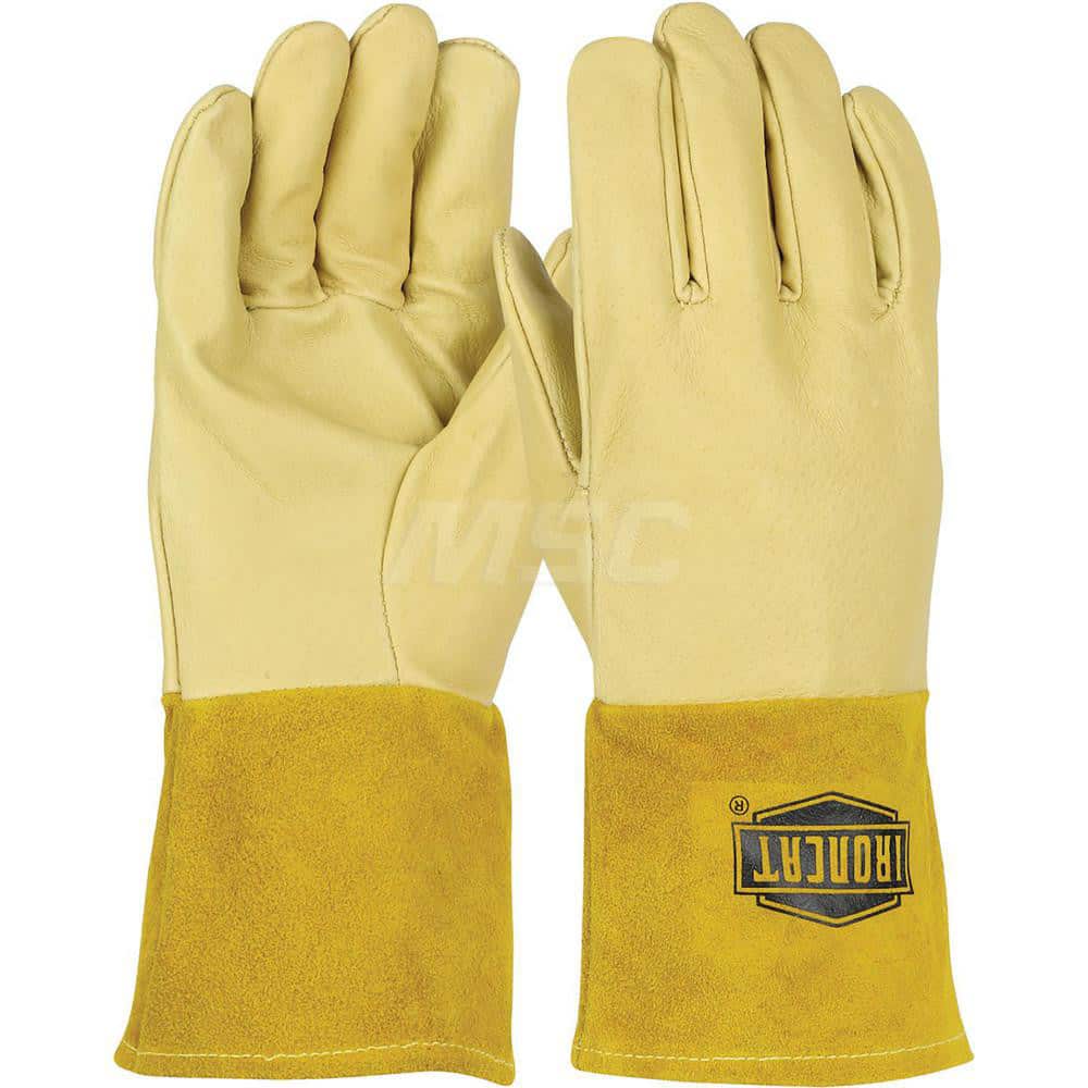 Welding Gloves: Size Large, Uncoated, Grain Pigskin Leather, MIG Welding Application