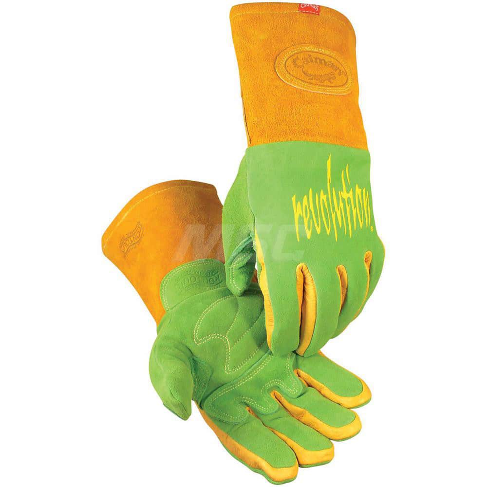 Welding Gloves: Size Large, Uncoated, Grain Deerskin Leather, Multi-Task Welding, TIG Welding Application
