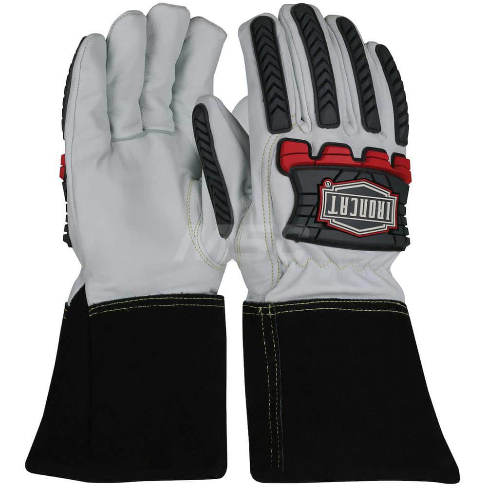 Welding Gloves: Size Large, Uncoated, Grain Goatskin Leather, TIG Welding Application