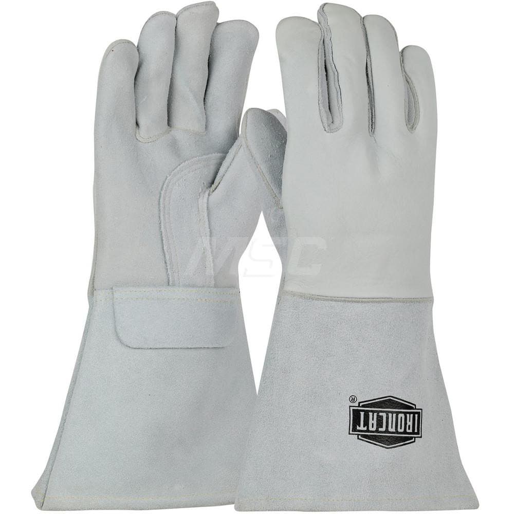 Welding Gloves: Size Medium, Uncoated, Grain Elkskin Leather, Stick Welding Application