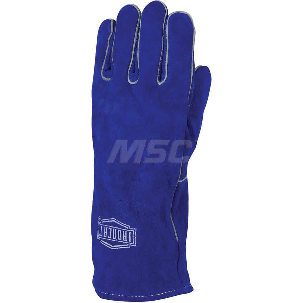 Welding Gloves: Left Hand Only, Size Large, Uncoated, Split Cowhide Leather, Stick Welding Application