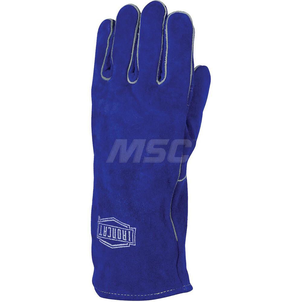 Welding Gloves: Size Large, Uncoated, Split Cowhide Leather, Stick Welding Application