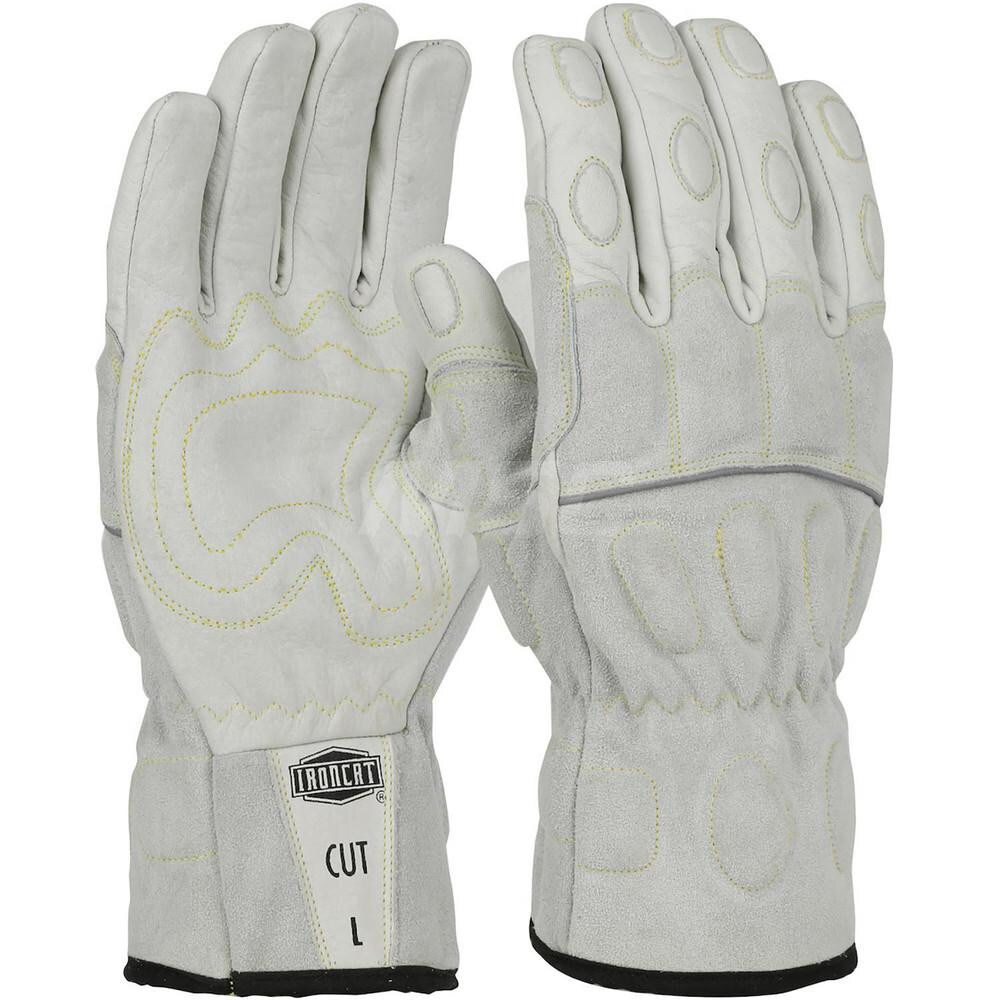 Welding Gloves: Size X-Large, Uncoated, Grain Buffalo Leather & Split Cowhide Leather, MIG Welding Application
