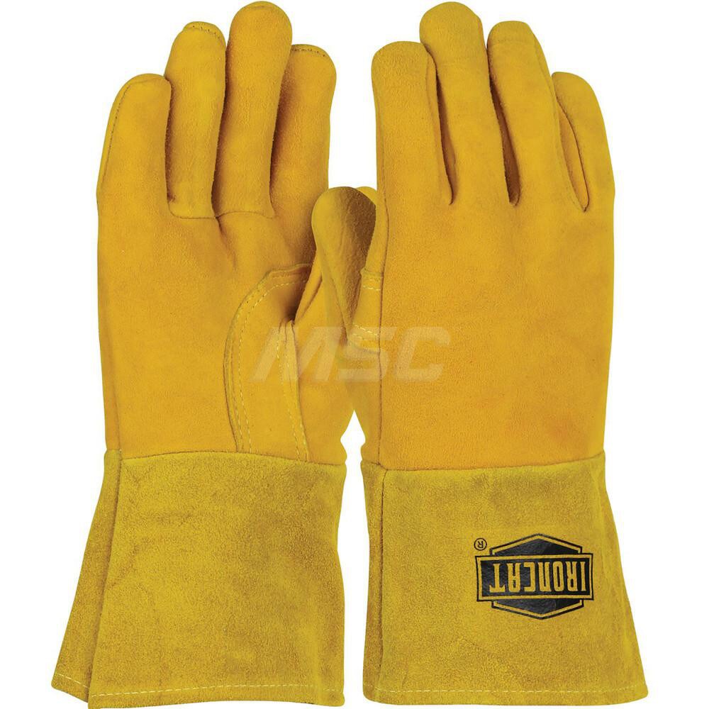 Welding Gloves: Size Large, Uncoated, Grain Deerskin Leather & Split Deerskin Leather, MIG Welding Application