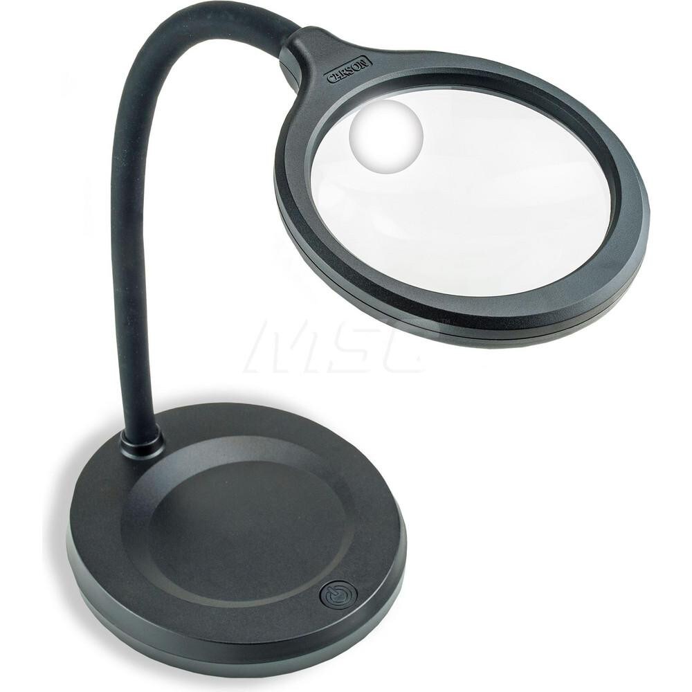 Handheld Magnifiers; Mount Type: Stand ; Maximum Magnification: 5x ; Number Of Magnification Levels: 2 ; Lens Shape: Round ; Focal Distance: 2.5in ; Lens Diameter: 4.13 in