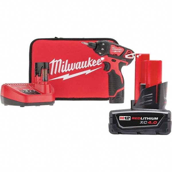 Milwaukee Tool 0935164/4337721 Cordless Screwdriver: 12V, 1/4" Bit Holder, 500 RPM, 150 in/lb Image