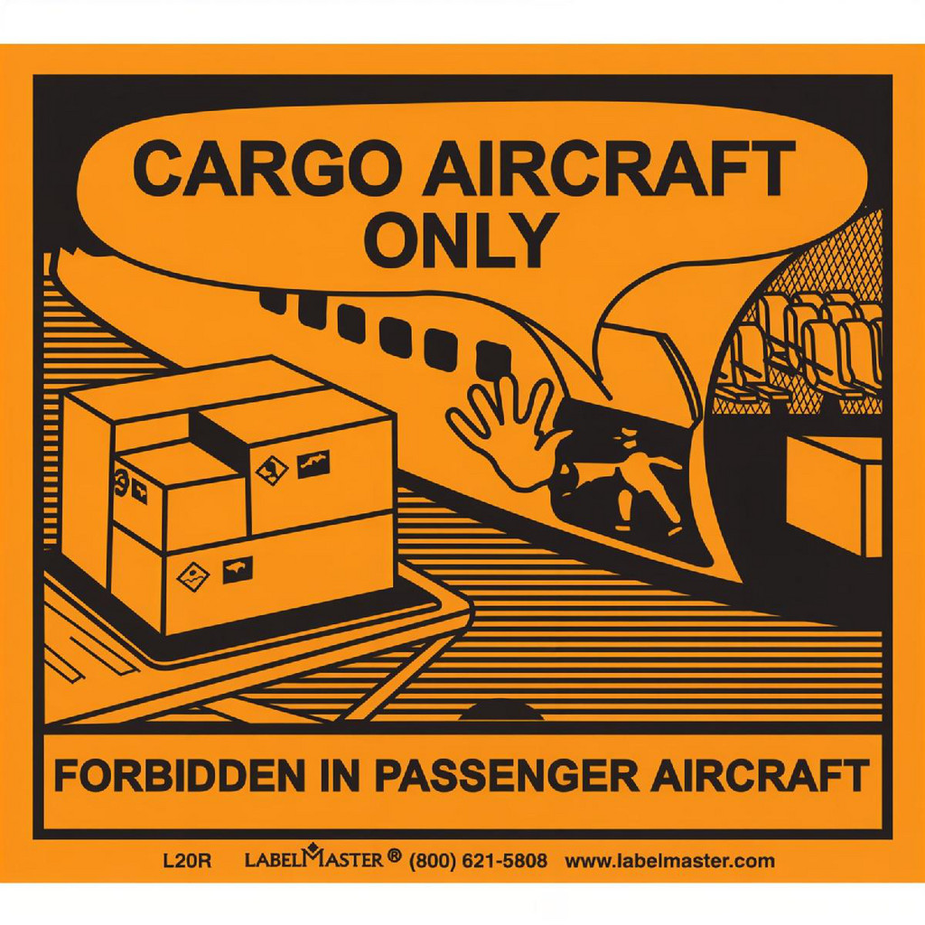 Value Collection Shipping & DOT Label: Diamond - Permanent Adhesive, Paper, Semi-Gloss, "Package forbidden from passenger aircraft" | Part #L20R