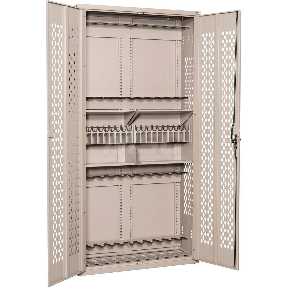 Gun Cabinets & Accessories; Type: Weapon Rack ; Width (Inch): 42 ; Depth (Inch): 15 ; Height (Inch): 84 ; Type of Weapon Accomodated: M4; M16; M9 ; Gun Capacity: 24
