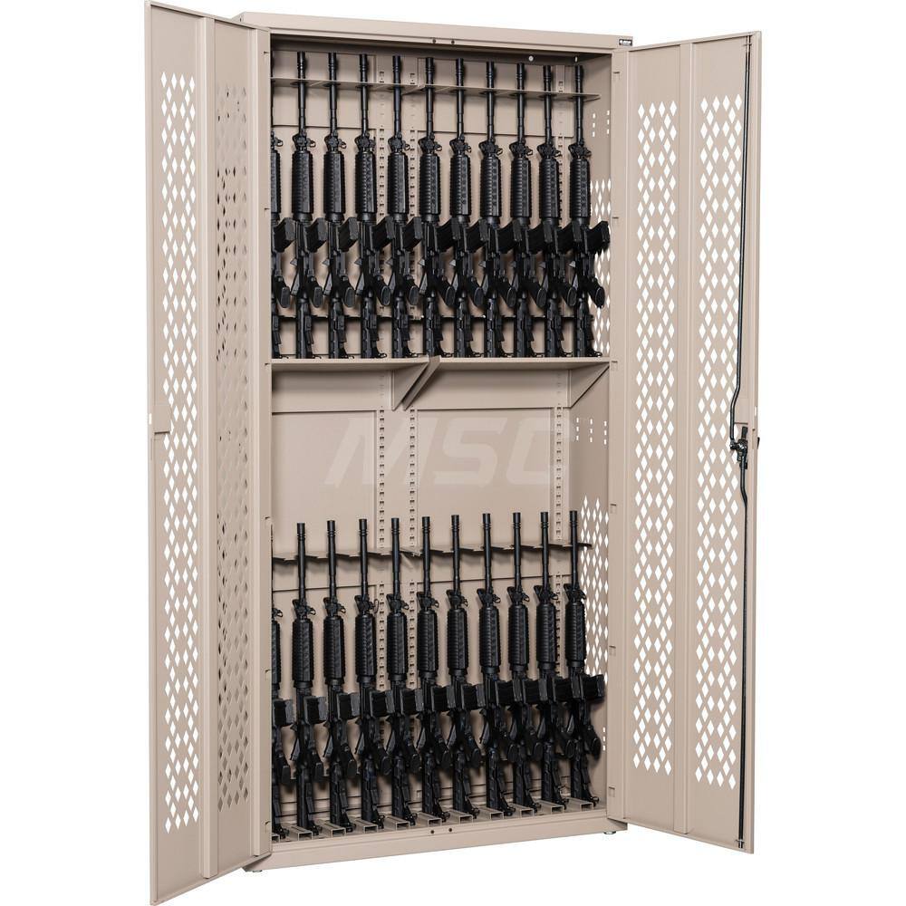 Gun Cabinets & Accessories; Type: Weapon Rack ; Width (Inch): 42 ; Depth (Inch): 15 ; Height (Inch): 84 ; Type of Weapon Accomodated: M4; M16 ; Gun Capacity: 24