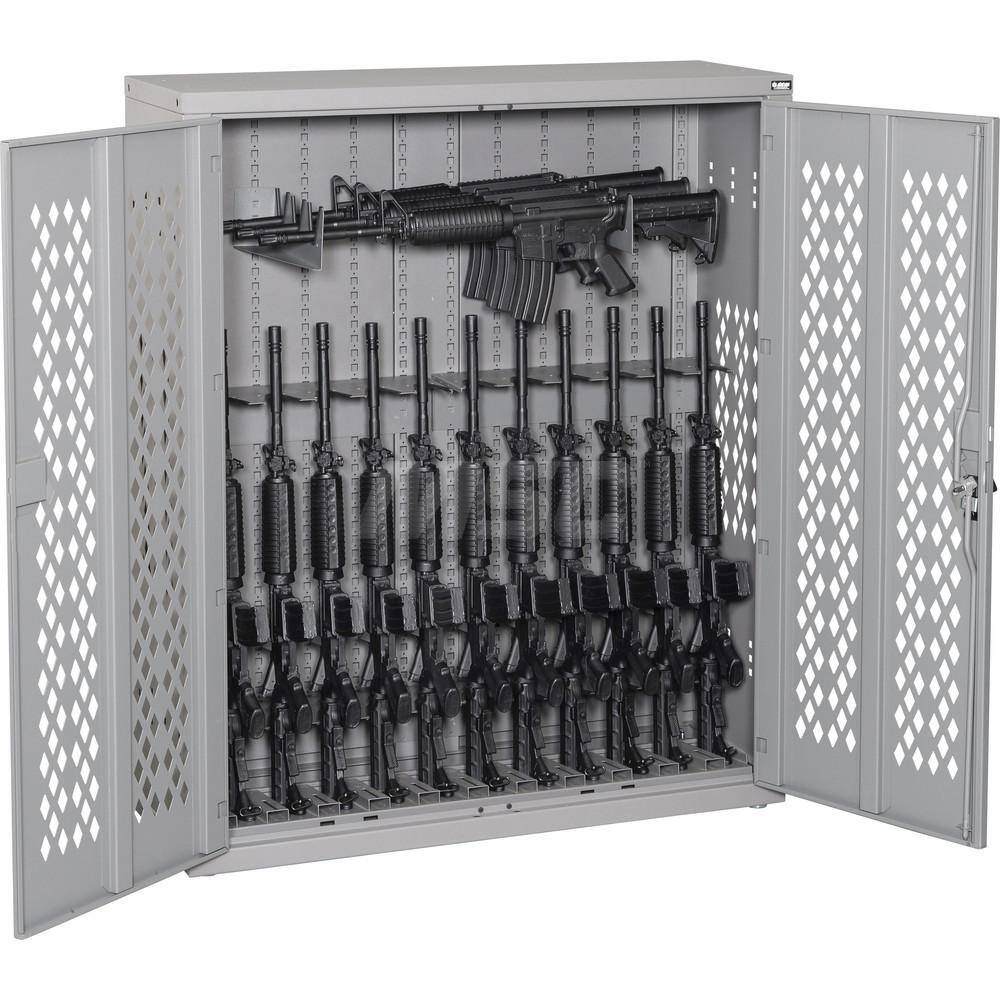Gun Cabinets & Accessories; Type: Weapon Rack ; Width (Inch): 42 ; Depth (Inch): 15 ; Height (Inch): 50 ; Type of Weapon Accomodated: M4; M16 ; Gun Capacity: 15