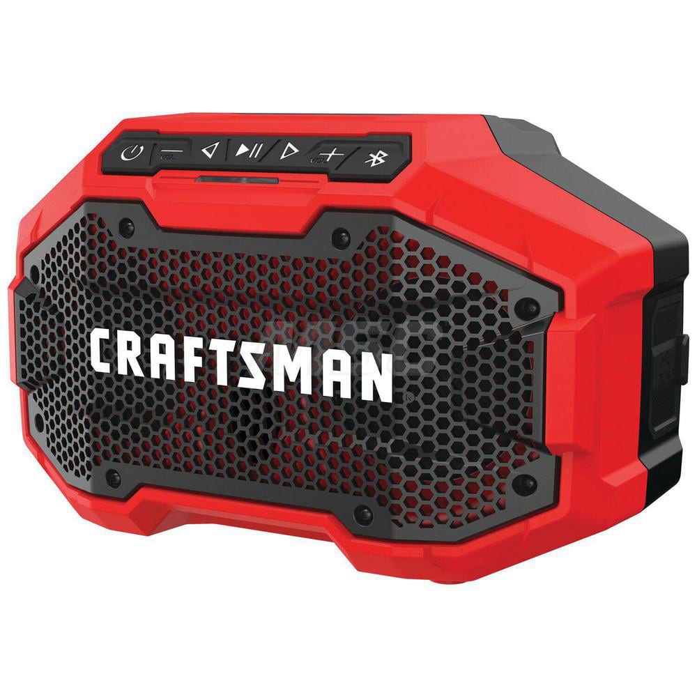 Craftsman CMCR001B Job Site Radios; Type: Bluetooth Speaker ; Height (Decimal Inch): 6.5in ; Width (Decimal Inch): 10 ; Depth (Decimal Inch): 7in ; Batteries Included: No ; Battery Size: 20V MAX* 