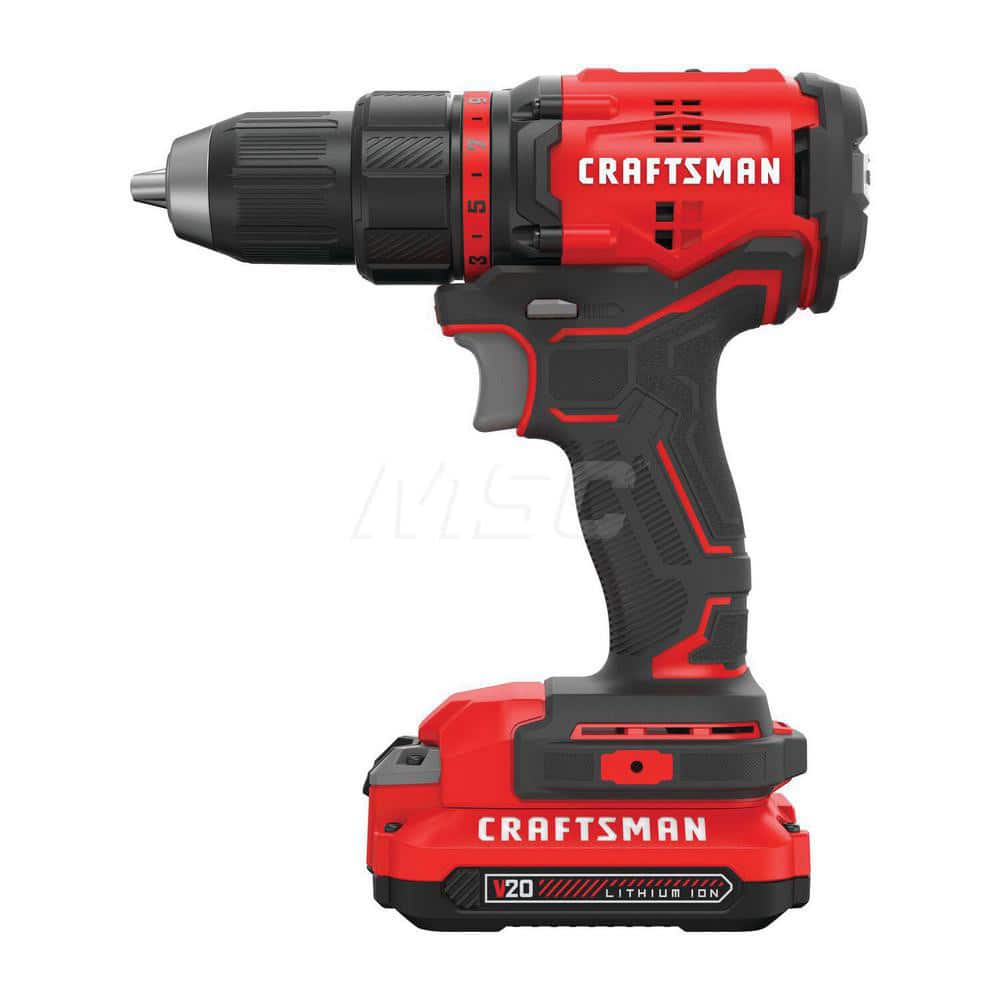 Craftsman CMCD710C2 Cordless Drill: 20V, 1/2" Chuck, 1,900 RPM 