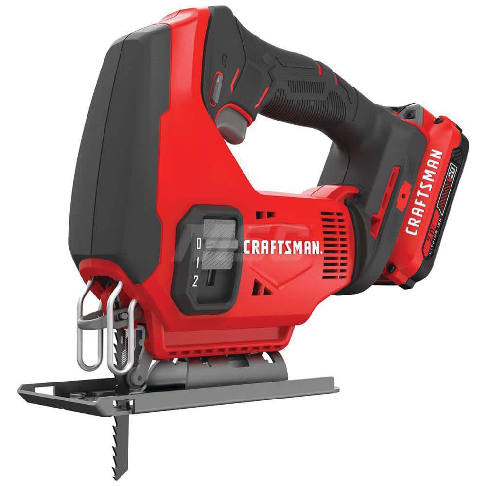 Craftsman CMCS600D1 Cordless Jigsaws; Voltage: 20.00 ; Stroke Length: 0.75 ; Battery Included: Yes ; Battery Chemistry: Lithium-ion ; Number Of Batteries: 1 ; Battery Series: 20V MAX* 