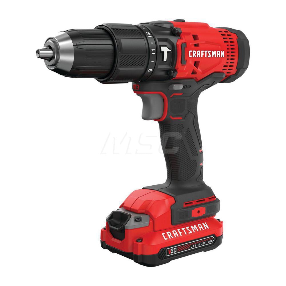 Craftsman CMCD711C2 Cordless Hammer Drill: 20V, 1/2" Chuck, 25,500 BPM, 1,500 RPM 