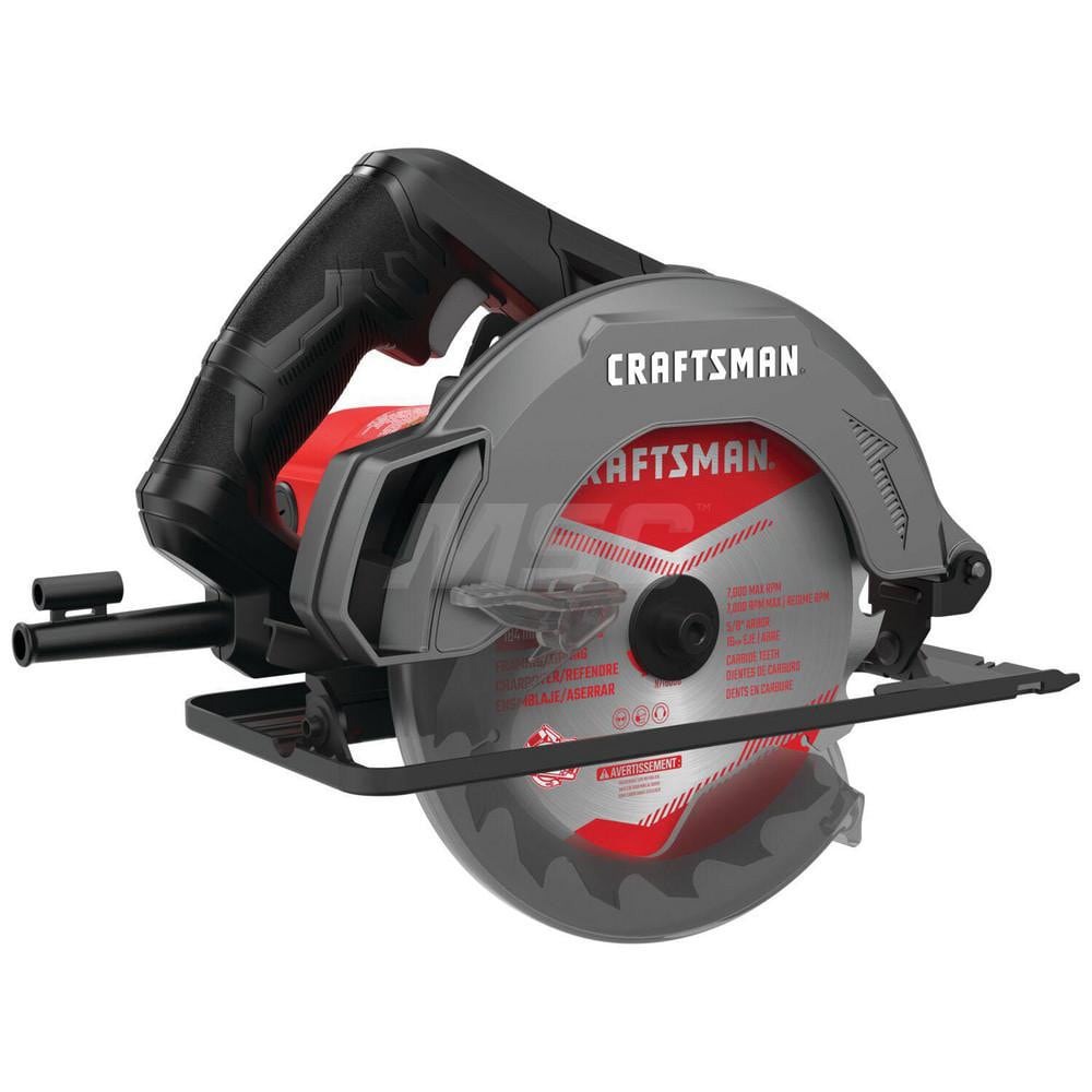 Craftsman CMES500 Electric Circular Saws; Amperage: 13.0000 ; Blade Diameter Compatibility: 7.25in ; Speed (RPM): 5300 RPM ; Arbor Hole Shape: Round ; Cord Length: 6 ; Standards: UL Image