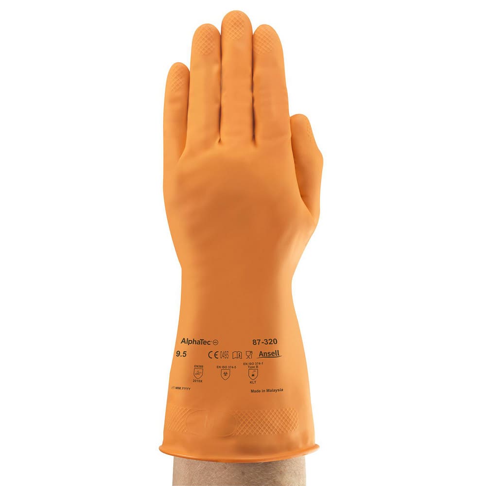 Series 87-320 Chemical Resistant Gloves:  Size Small,  0.43 & 17.00 Thick,  Latex,  Latex,  Unsupported,  General Purpose Chemical-Resistant