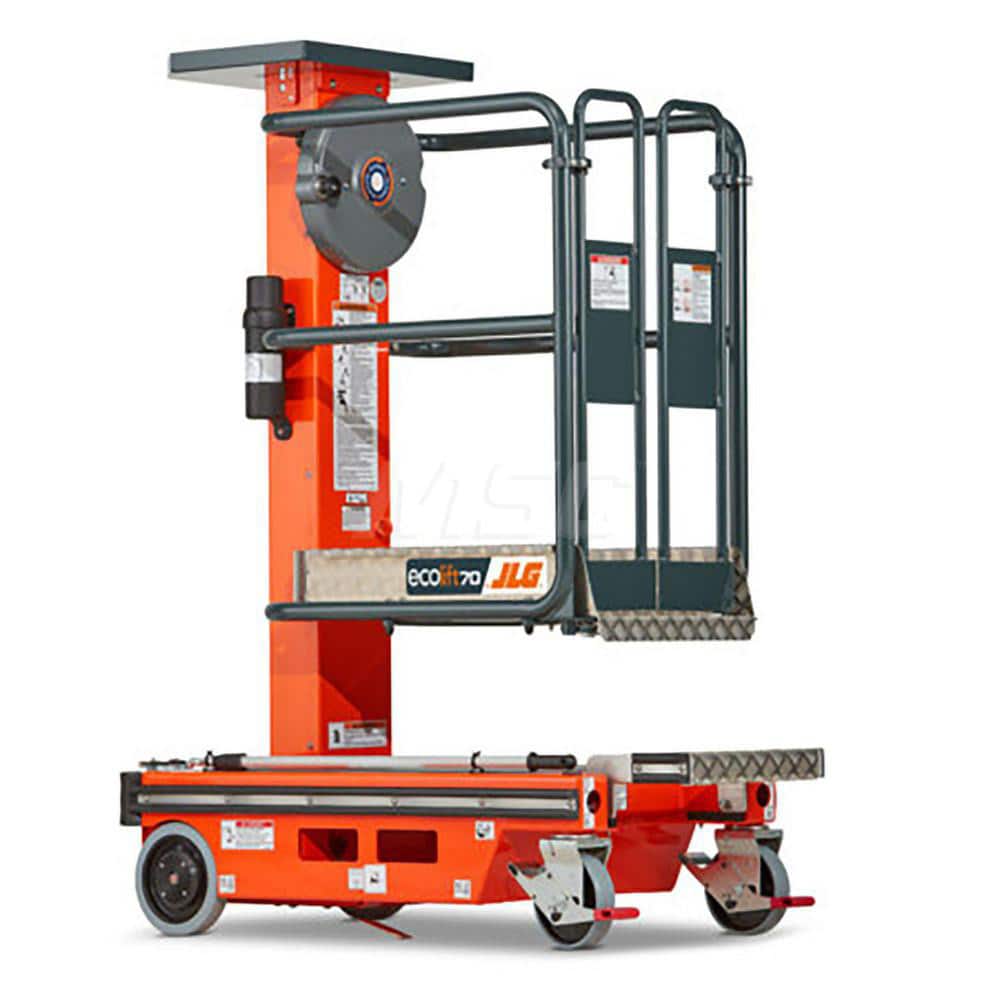 Cherry Pickers (Personal Lifts); Type: Ecolift Personnel Lift ; Maximum Capacity (Lb.): 330.00 ; Work Height (Inch): 13 ; Additional Information: Operates with No Oil, Batteries or Hydraulics