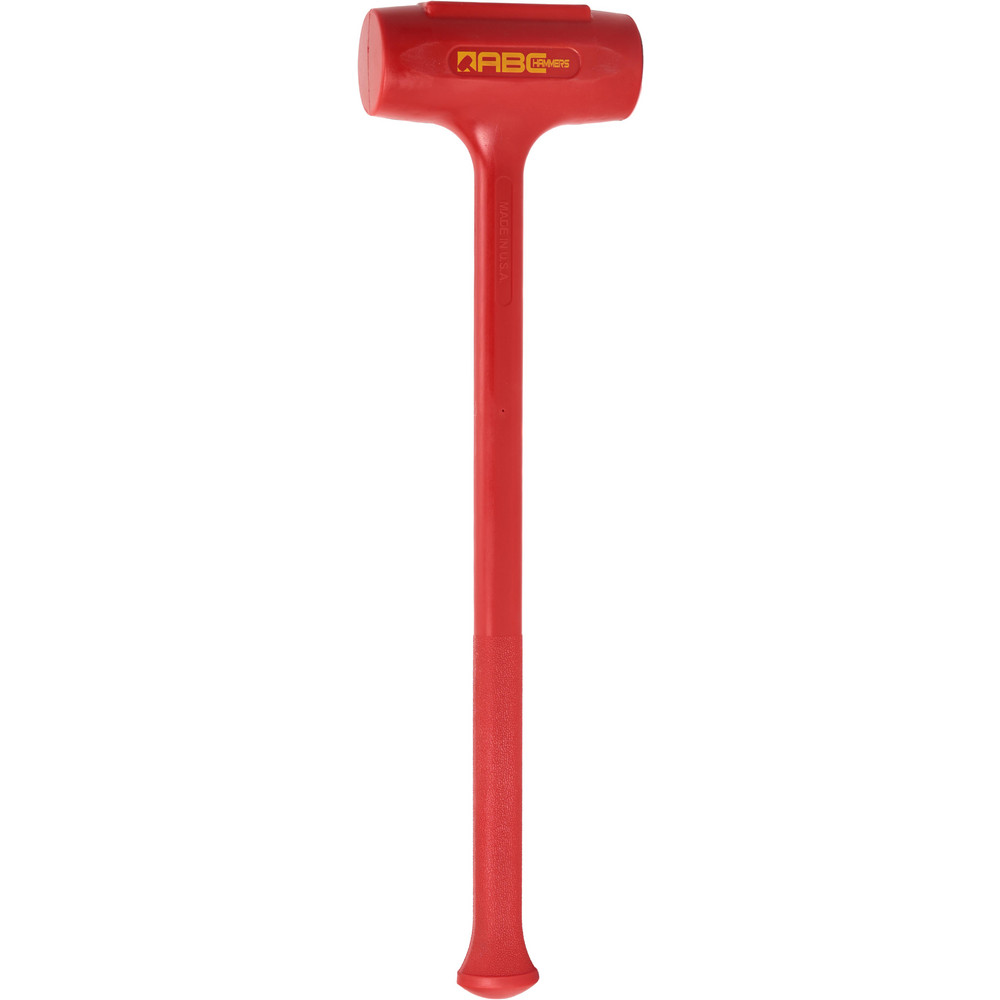 10.5Lb Polyurethane Dead Blow Hammer, Non-Sparking, Non-Marring 3-1/4" Face Diam, 8" Head Length, OAL, 30", 26" Steel Reinforced Polyurethane Handle, Double Faced