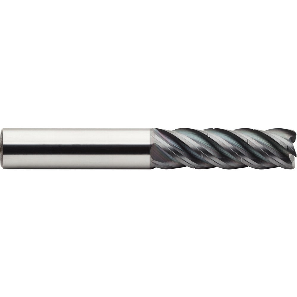 Corner Radius End Mill:  1/2" Dia,  2.1250" LOC,  0.0300" Radius,  5 Flute,  Solid Carbide