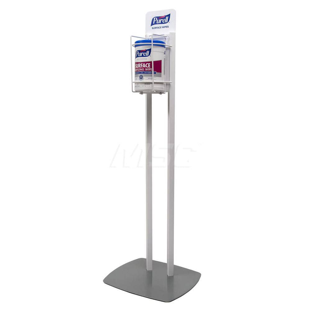 Wipe Dispensers; Material: Metal ; Mount Type: Floor ; Overall Height: 6.5 ; Dispenser Capacity: 110 ; Dispenser Color: White