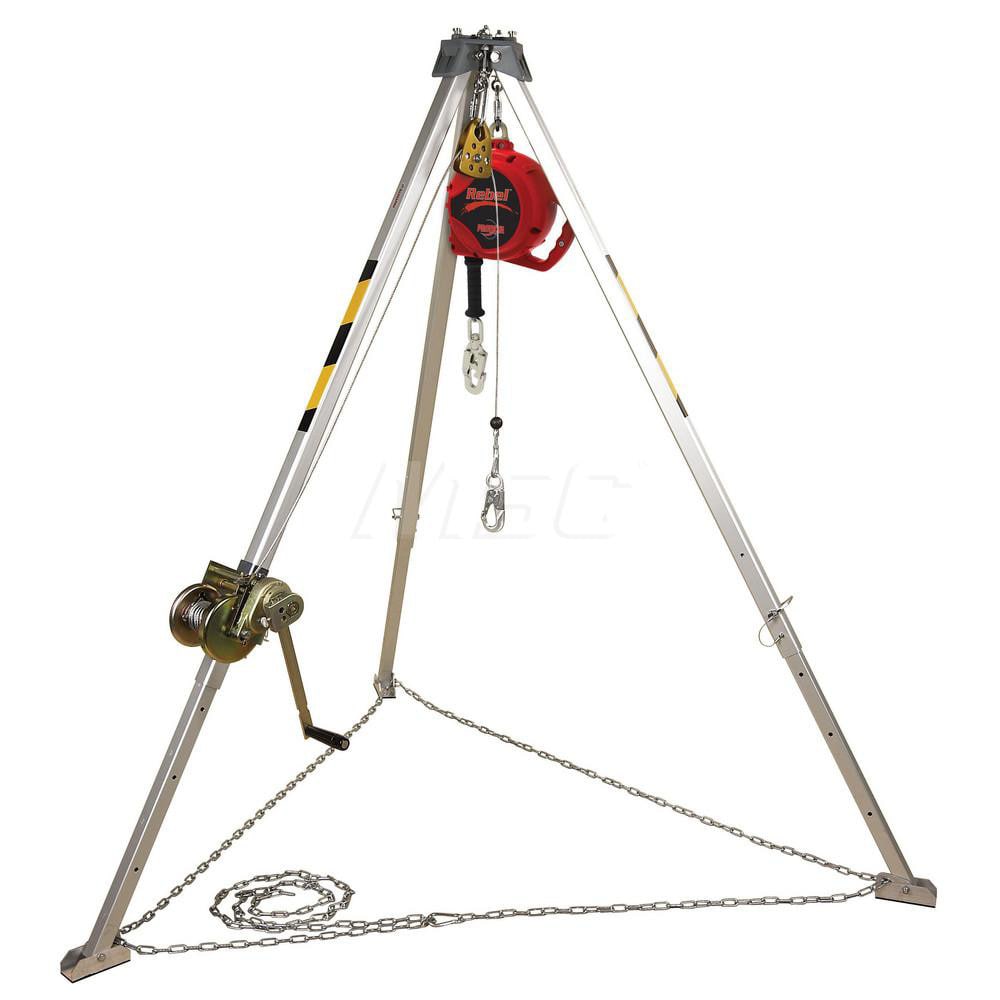 50 Ft Cable, Tripod Base, Manual Winch, Confined Space Entry & Retrieval System