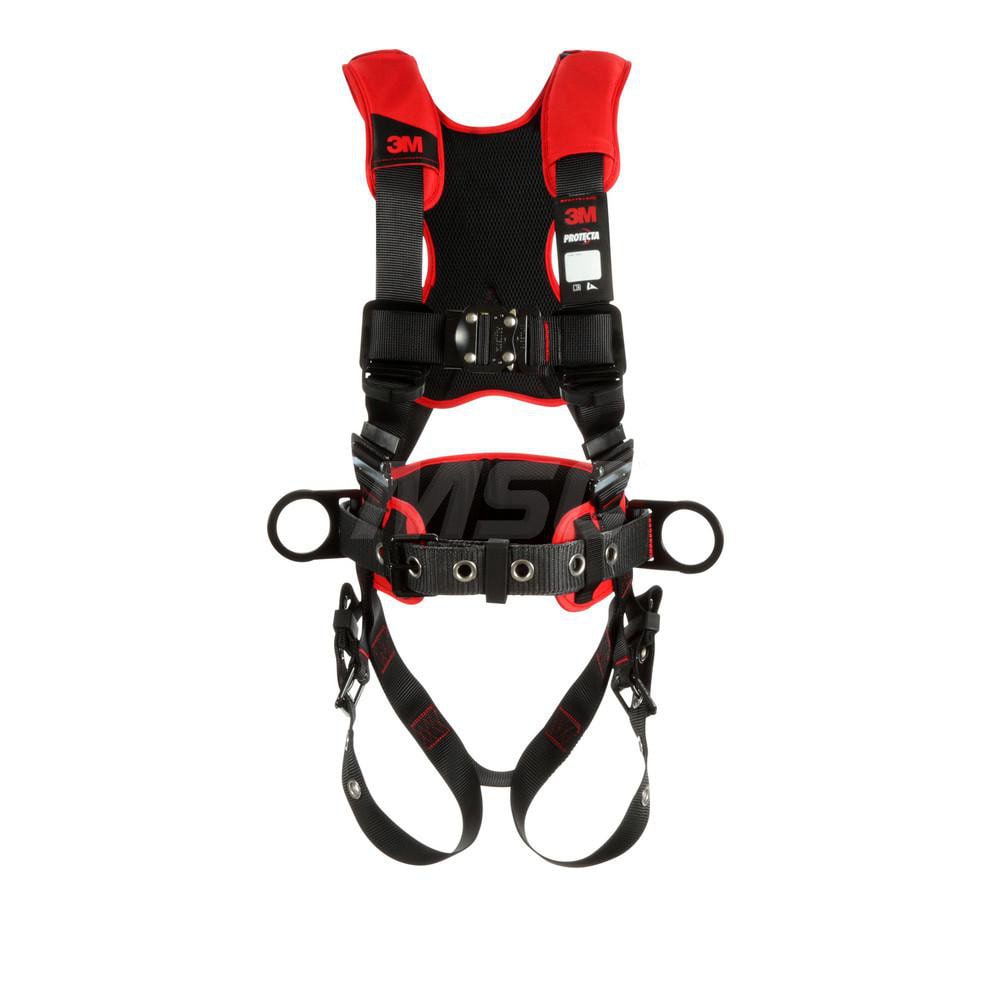 Fall Protection Harnesses: 420 Lb, Construction Style, Size X-Large, For Positioning, Polyester, Back & Side