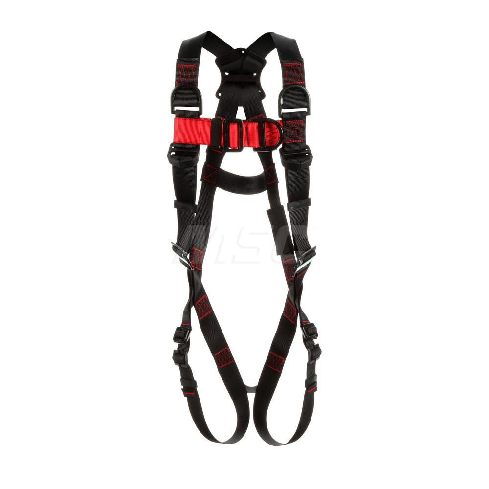 Fall Protection Harnesses: 420 Lb, Vest Style, Size Medium & Large, For General Industry Climbing Retrieval & Rescue, Polyester, Back & Front