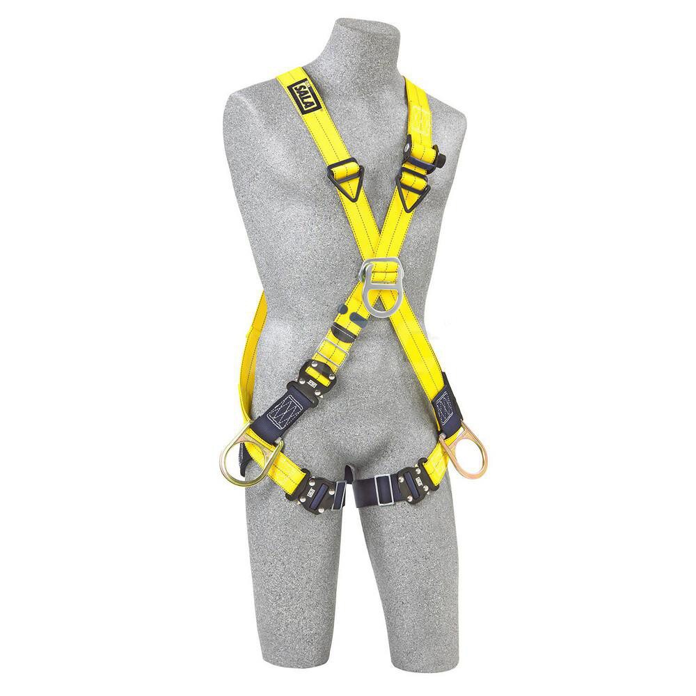 Fall Protection Harnesses: 420 Lb, Cross-Over Style, Size X-Large, For Climbing & Positioning, Polyester, Back Front & Side