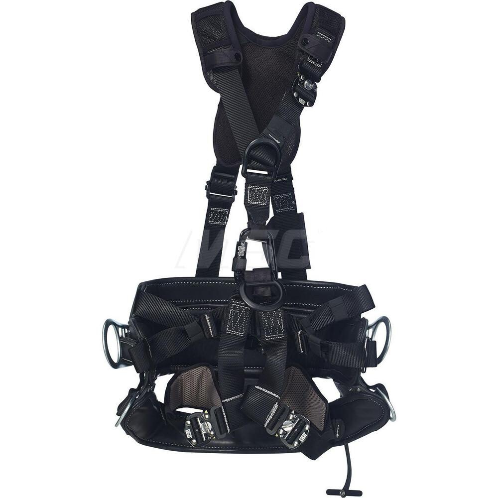 Fall Protection Harnesses: 420 Lb, Vest Style, Size X-Large, For Climbing & Positioning, Nylon, Back Front & Side