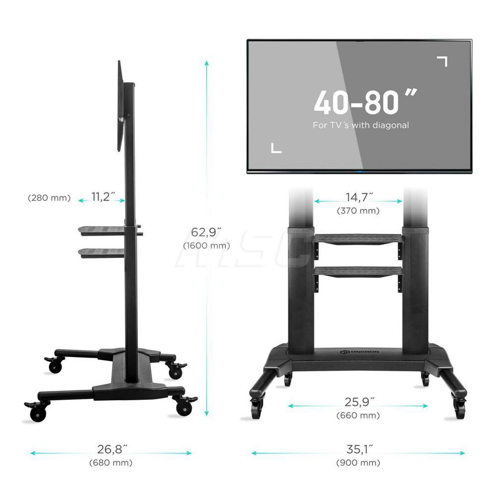 Security Monitor & TV Mounts; Mount Style: Flat Panel Mount ; Load Capacity (Lb.): 100.00 ; Maximum Monitor Size: 80-in ; Minimum Monitor Size: 40-in ; Rotating/Tilting: Rotating ; Material: Aluminum; Plastic; Steel