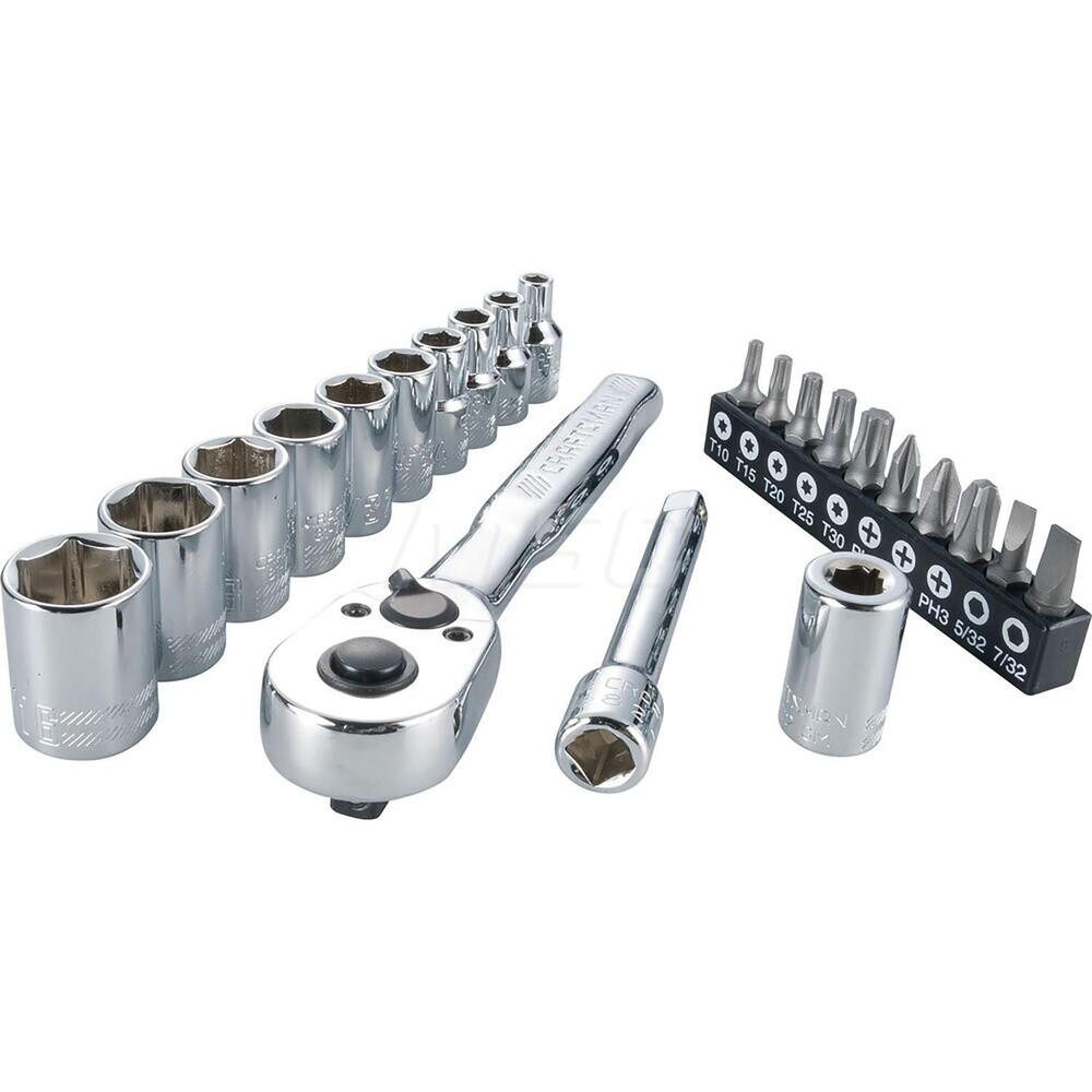 Combination Hand Tool Set: 1/4" Drive