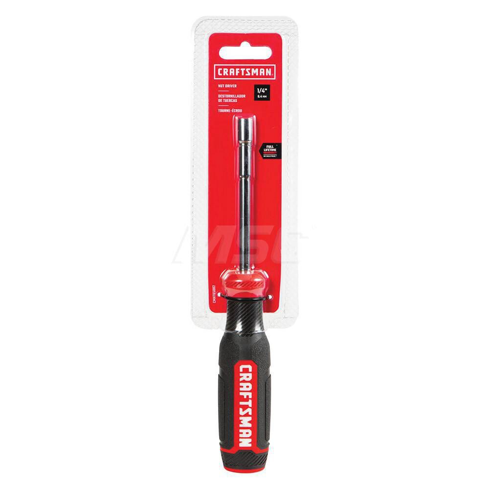 Nut Driver Set: 1 Pc, 1/4", Straight Shaft, Comfort Grip Handle