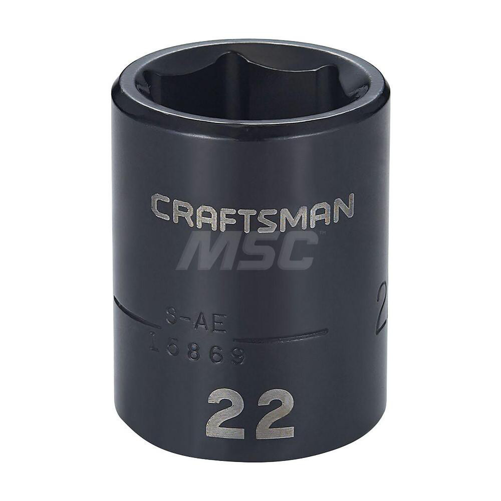Craftsman Impact Sockets; Drive Size 1/2 ; Size (mm) 22.0000 ; Type