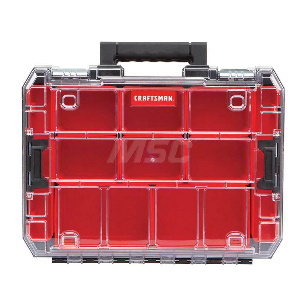 Craftsman CMST17817 Small Parts Boxes & Organizers; Type: Versastack System ; Width (Inch): 17-1/4 ; Depth (Inch): 17-1/4 ; Height (Inch): 4-5/8 ; Material: Plastic ; Number Of Compartments: 10 