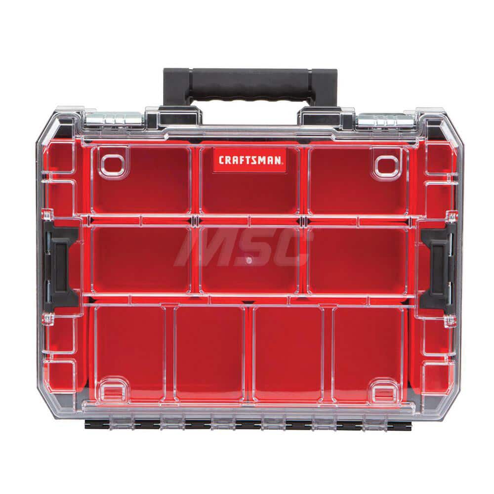 Small Parts Boxes & Organizers; Type: Versastack System ; Width (Inch): 17-1/4 ; Depth (Inch): 17-1/4 ; Height (Inch): 4-5/8 ; Material: Plastic ; Number Of Compartments: 10