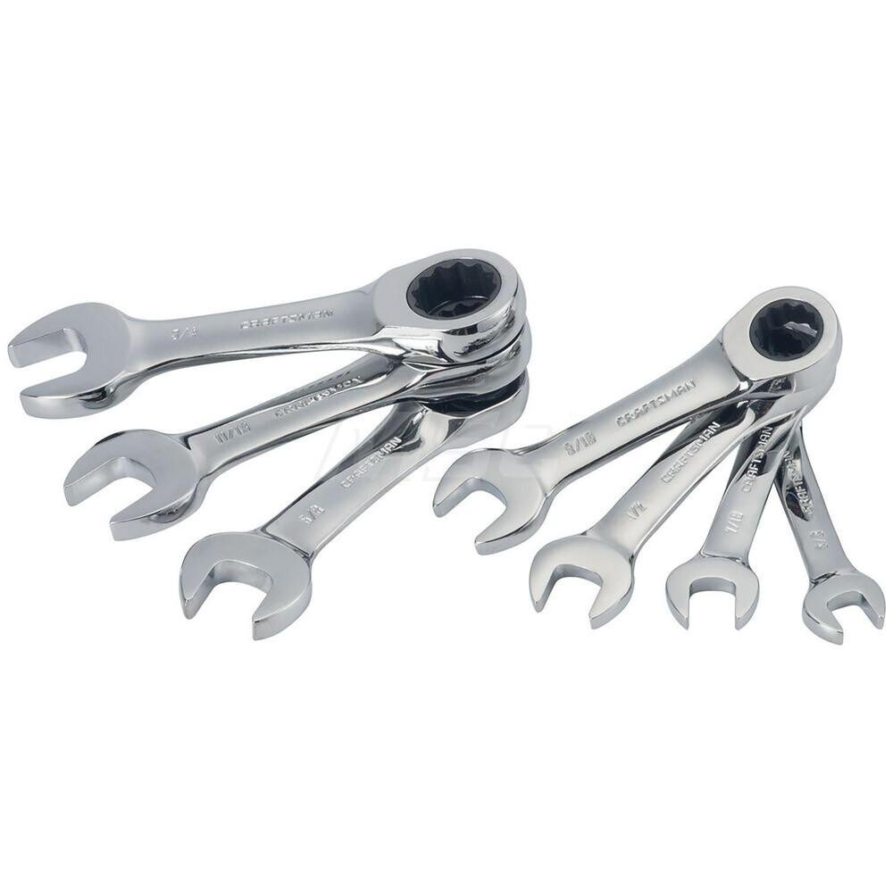 Craftsman - Wrench Sets; Tool Type: Stubby Ratcheting Wrench ; System ...