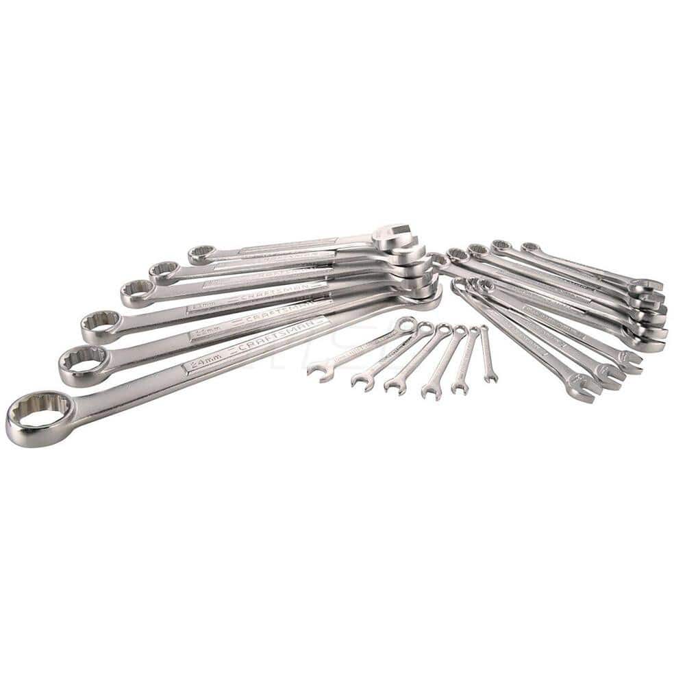 Craftsman CMMT12068 Combination Box End Set: 20 Pc, 4 mm 5 mm 6 mm 7 mm 8 mm 10 mm 11 mm 12 mm 13 mm 14 mm 15 mm 16 mm 17 mm 18 mm 19 mm 20 mm 21 mm 22 mm & 24 mm Wrench, Metric 