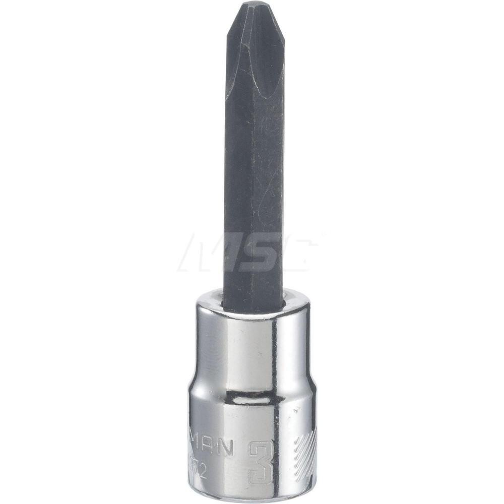 Screwdriver & Drag Link Sockets; Type: Phillips Screwdriver Socket ; Drive Size (Inch): 3/8in ; Point Size: #3 Phillips