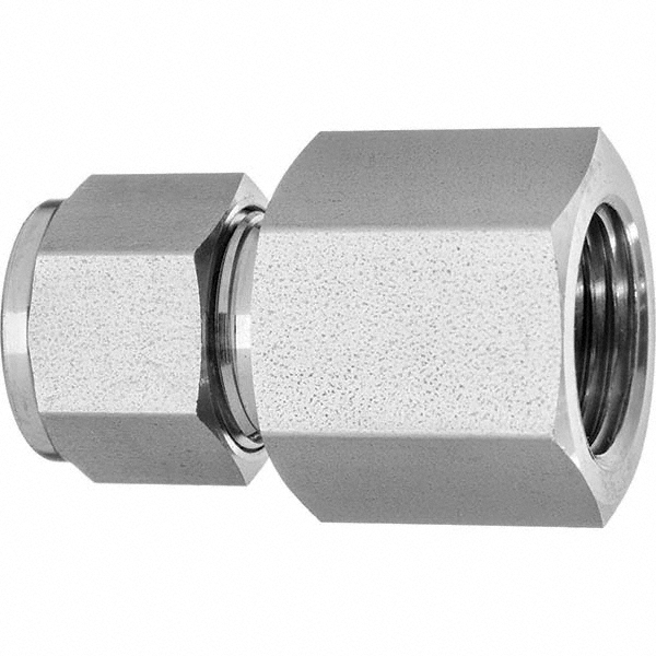 Compression Tube Connector: 1/2" Tube OD, Compression x FNPT - Stainless Steel