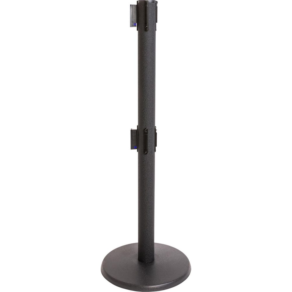 Free Standing Barrier Post: 40" High, 2-1/2" Dia, Steel Post