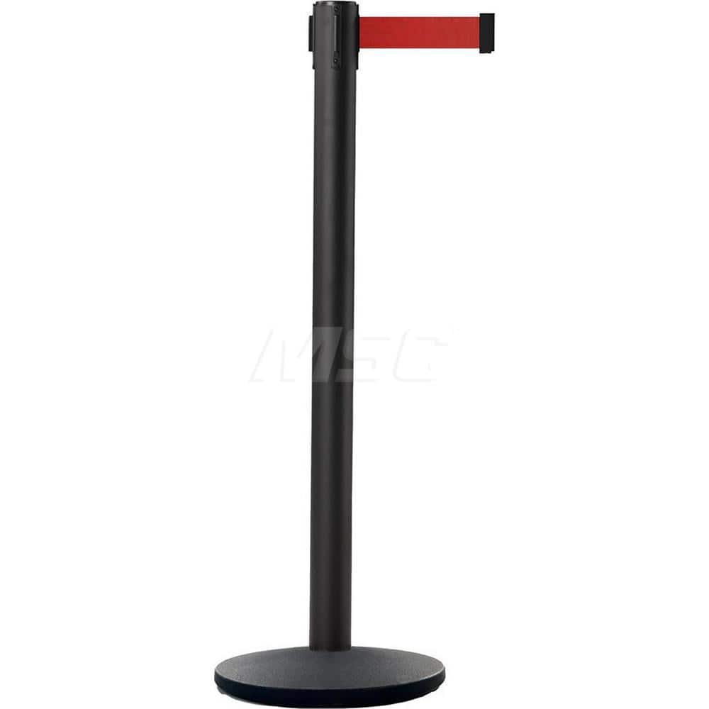 Free Standing Barrier Post: 40" High, 2-1/2" Dia, Steel Post