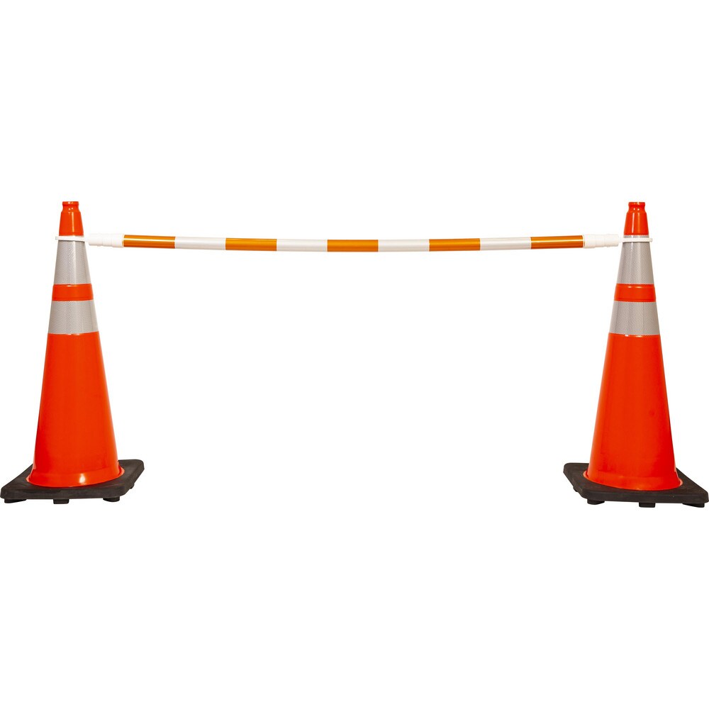 Telescoping Traffic Cone Bar: Orange, ABS, 2' Long Dia, 6' to 10'