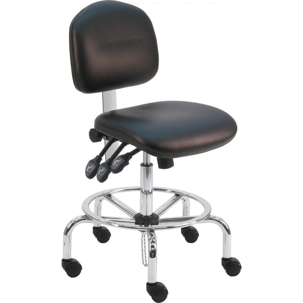 BenchPro - ESD Cleanroom Task Chair: Vinyl, Black | MSC Direct