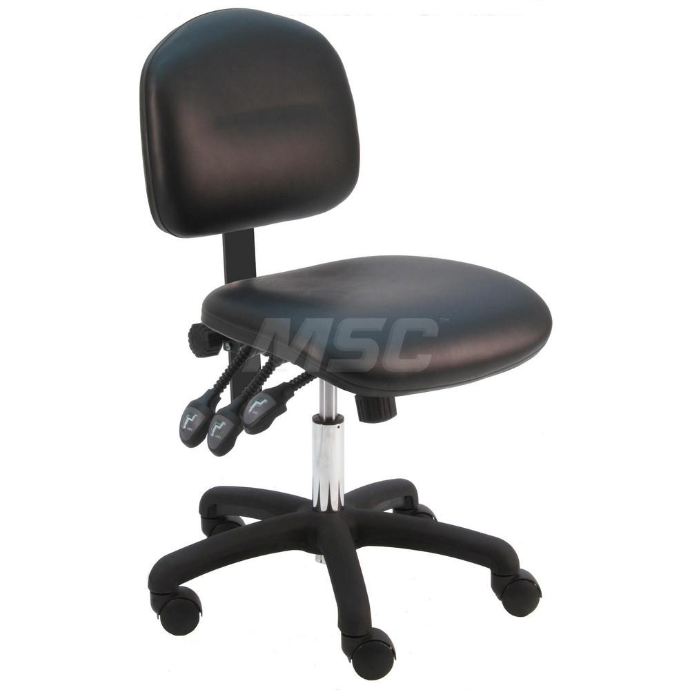 BenchPro - ESD Cleanroom Task Chair: Vinyl, Black | MSC Direct