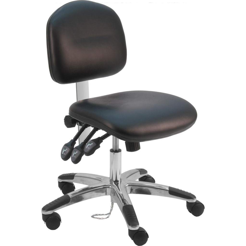 BenchPro - ESD Cleanroom Task Chair: Vinyl, Black | MSC Direct