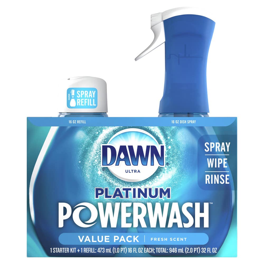 Dawn PGC31836 Dish Detergent; Form: Liquid ; Container Type: Spray Bottle ; Container Size (oz.): 16.00 ; Scent: Fresh ; For Use With: Platinum Powerwash Dish Spray 