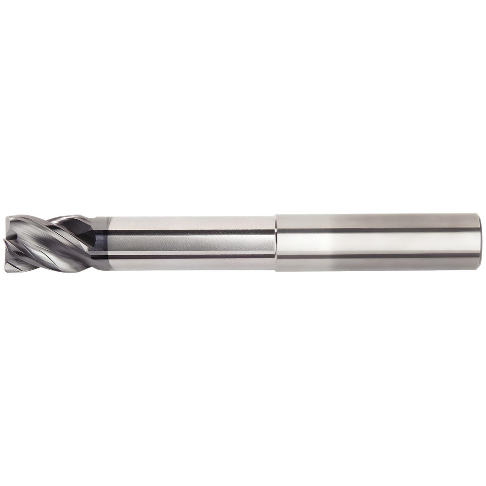 Corner Radius End Mill: 6 mm Dia, 13 mm LOC, 1 mm Radius, 4 Flutes, Solid Carbide