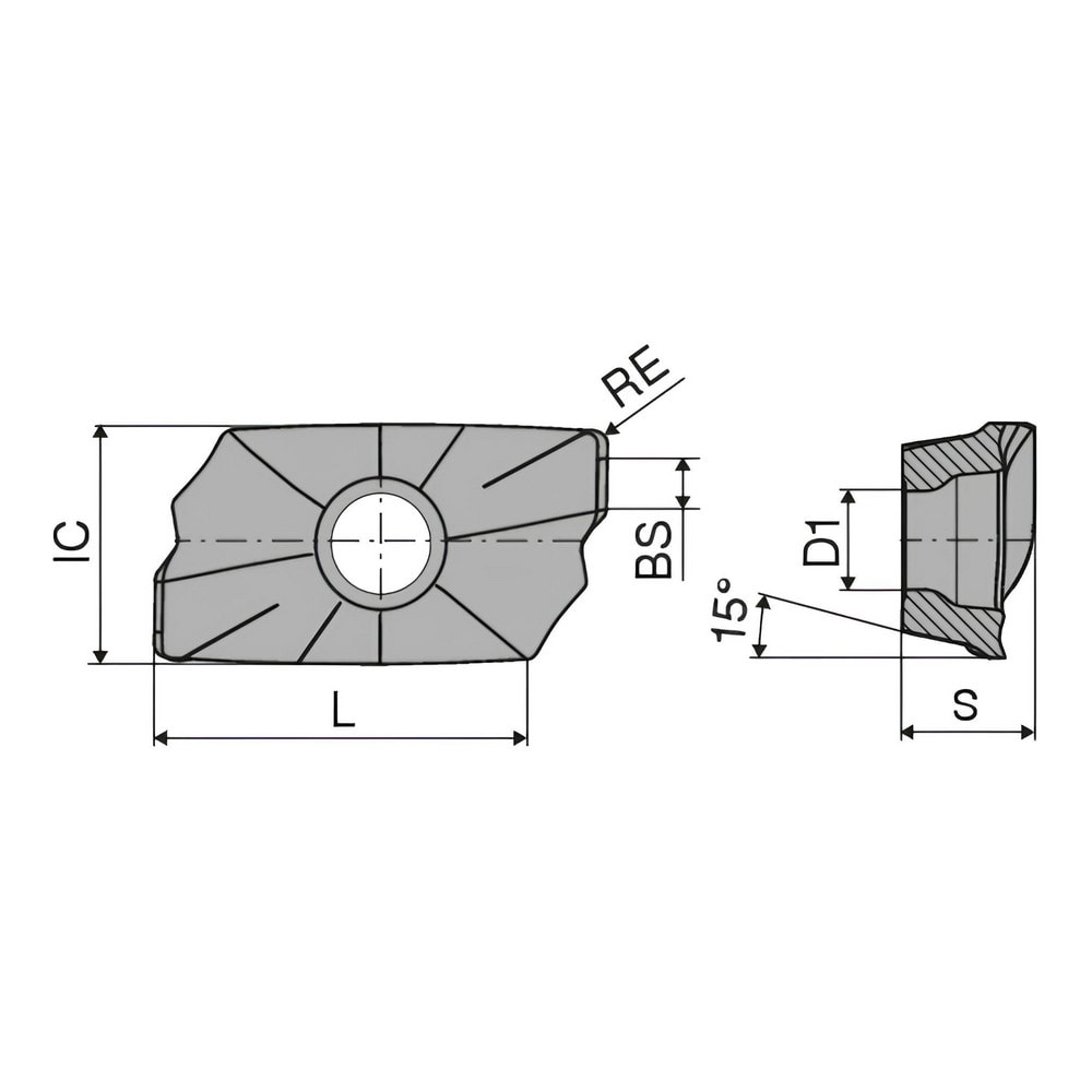 Ceratizit - Milling Insert: XDHT 11T304FR-27P H216T H216T, Solid ...